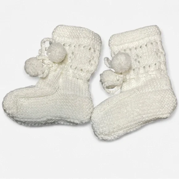 Vintage Handmade‎ Classic Knitted Infant Matinee Coat Bonnet Booties Set - Picture 6 of 7